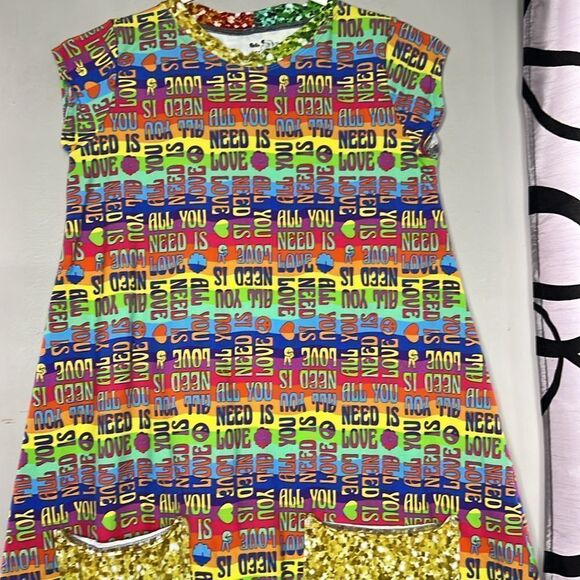 Girls size 12 /14 custom-made Beatles retro swing dress - Picture 5 of 11